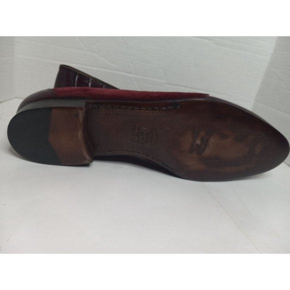B.J Coleman 15 Maroon Leather Alligator Italy Dress Fashion Occasion Slip On Sho main image 4